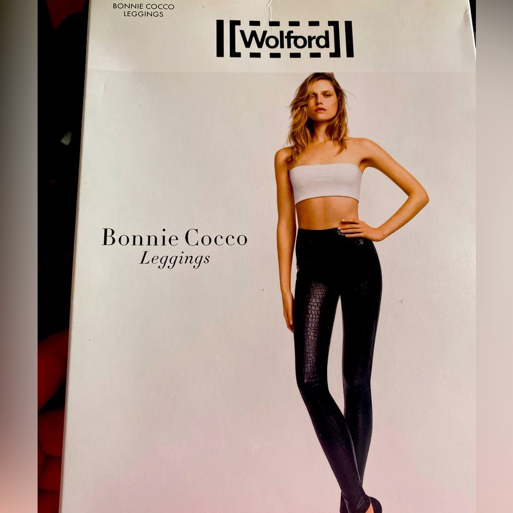 NWT! Wolford Faux Leather Bonnie Cocco Leggings BLK -size 34 (4US)🖤
